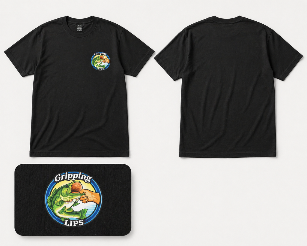 Gripping lips decal short sleeve