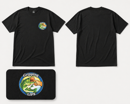 Gripping lips decal short sleeve